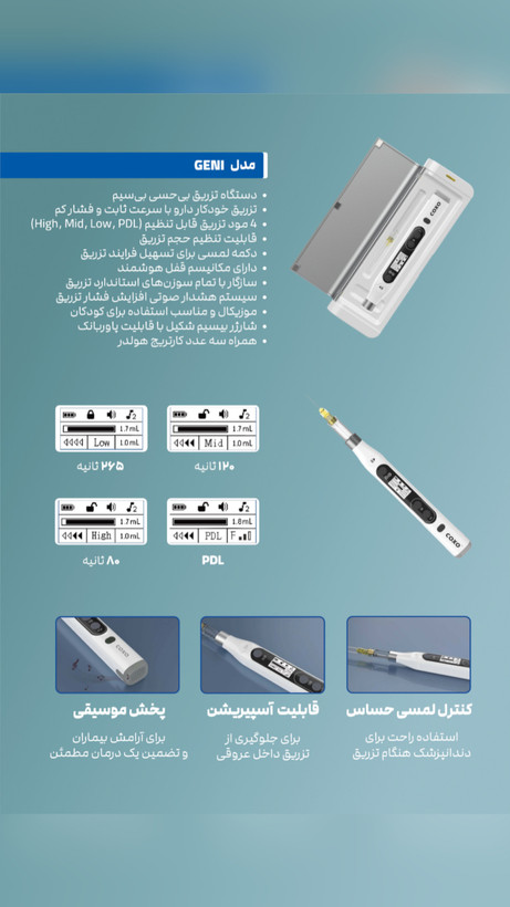 دستگاه تزریق بی حسی دیجیتال بدون درد دندانپزشکی کوکسو Coxo - GENI